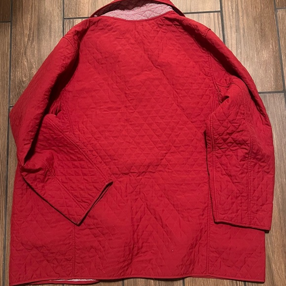Reversible red and gingham quilted jacket - Picture 2 of 4